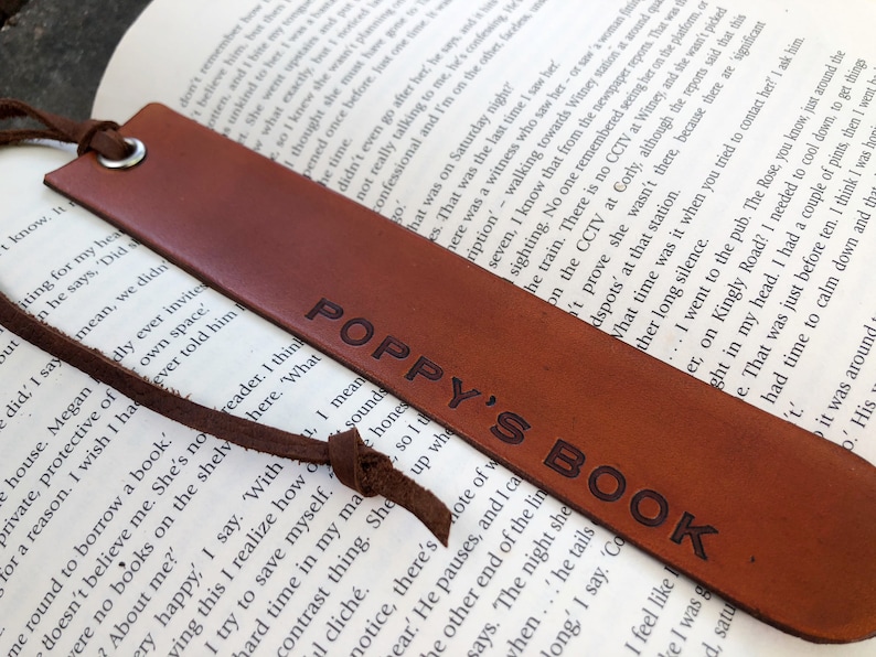 Personalized Name Leather Bookmark Father's Day Mother's Day Gift Anniversary Grandparent Custom Present Teacher Retirement Gift image 8