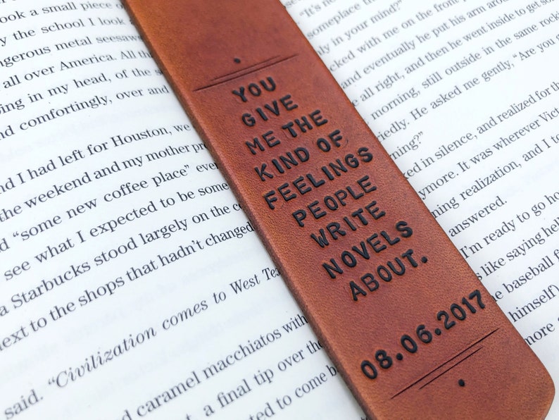 Personalized Custom Leather Bookmark Father's Day Leather 3rd Anniversary Mothers Day Teacher Present Retirement Gift image 9