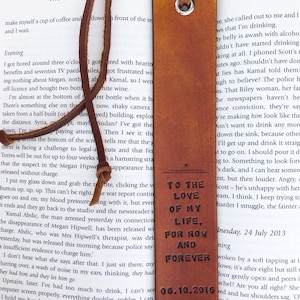 Personalized Custom Leather Bookmark Fathers Day Reader Gift Leather Anniversary Husband Leather 3rd Anniversary Gift Teacher Gift image 6