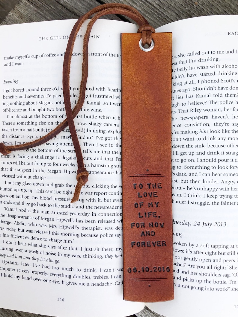 Personalized Custom Leather Bookmark Fathers Day Reader Gift Leather Anniversary Husband Leather 3rd Anniversary Gift Teacher Gift image 6