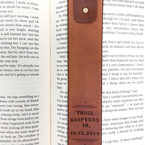 Personalized Custom Leather Bookmark Father's Day Leather 3rd Anniversary Mothers Day Teacher Present Retirement Gift image 3