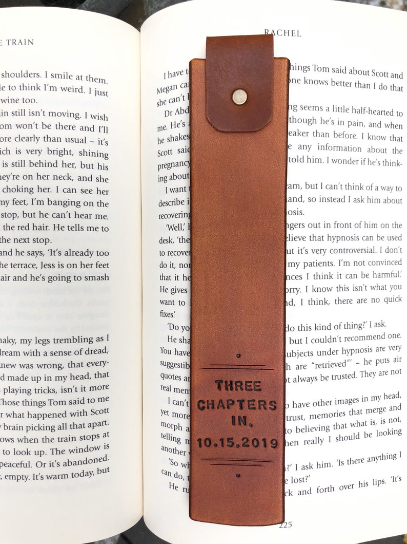 Personalized Custom Leather Bookmark Father's Day Leather 3rd Anniversary Mothers Day Teacher Present Retirement Gift image 3