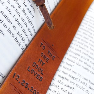 Personalized Custom Leather Bookmark Father's Day Leather 3rd Anniversary Mothers Day Teacher Present Retirement Gift image 5