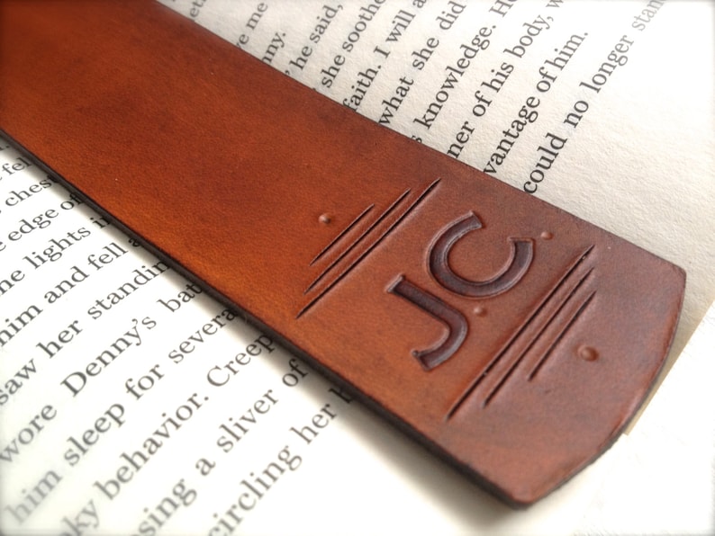 Personalized Initials Leather Bookmark Custom Letters | Etsy