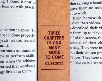 Personalized Leather Bookmark - Engraved Handmade, Teacher Gift