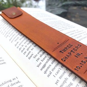 Personalized Custom Leather Bookmark Fathers Day Reader Gift Leather Anniversary Husband Leather 3rd Anniversary Gift Teacher Gift image 2