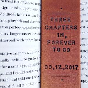 Personalized Custom Leather Bookmark Fathers Day Reader Gift Leather Anniversary Husband Leather 3rd Anniversary Gift Teacher Gift image 7