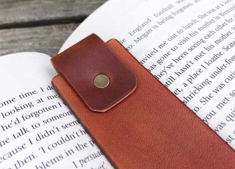 Personalized Initials and Date Leather Bookmark Teacher Gift 3rd Anniversary Leather Father's Day Mother's Day Bookworm Gift image 7