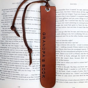 Personalized Name Leather Bookmark Father's Day Mother's Day Gift Anniversary Grandparent Custom Present Teacher Retirement Gift image 6