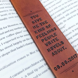 Personalized Custom Leather Bookmark Fathers Day Reader Gift Leather Anniversary Husband Leather 3rd Anniversary Gift Teacher Gift image 5