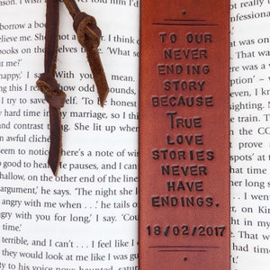 Personalized Custom Leather Bookmark - Fathers Day - Mothers Day - Leather Anniversary - Husband Leather 3rd Anniversary Gift - Teacher Gift