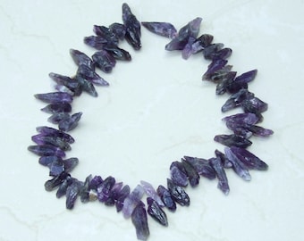 Raw Amethyst Quartz Points, Deep Purple Quartz Amethyst Beads, Gemstone Beads, Gemstone Pendants, Jewelry Stones, Half Strand, 20-30mm