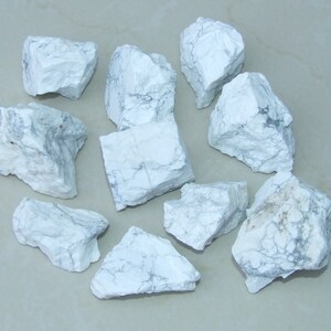 2-3 Raw Howlite Gemstone Chunks, Large/Medium Undrilled Rough Natural Gemstone Rocks.  Approx. 1-1/2 - 2 inch (50mm)