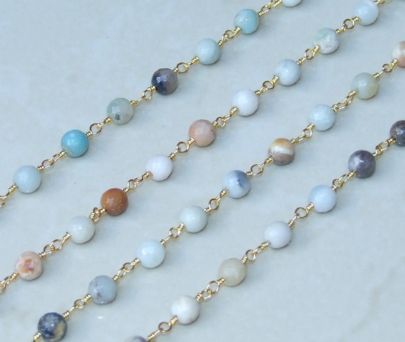 ON SALE 6 Feet Wholesale R Natural Rose quartz Wire Wrapped Rosary Chain Rose Quartz Nugget Chip Uncut Beads Rosary Chain Gemstone Chain