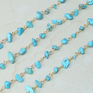 Turquoise Rosary Chain by the Foot, Rosary Chain with Beads, Rosary Chain Wholesale, Rosary Chain Bulk, Rosary Chain for Jewelry Making