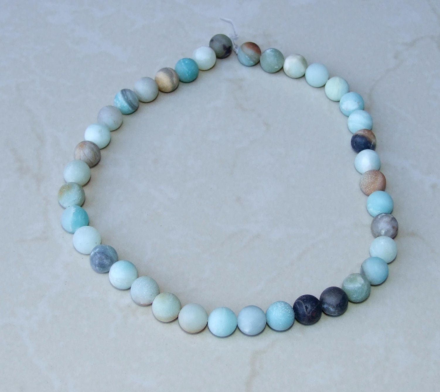 Amazonite Round Matte Beads 8mm Amazonite Bead Strands Frosty Matte