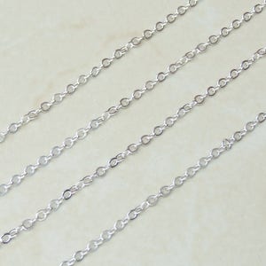 Cable Chain, Oval Flat Chain, Jewelry Chain, Necklace Chain, Silver Chain, Body Chain, Bulk Chain, Jewelry Supplies, 3.5mm x 3mm, 25Y-S