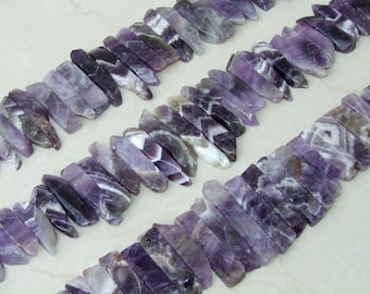 Amethyst Beads, Polished Natural Amethyst Slice, Amethyst Pendants, Gemstone Beads, Amethyst Points Jewelry, Half Strand - 25mm to 50mm - A4