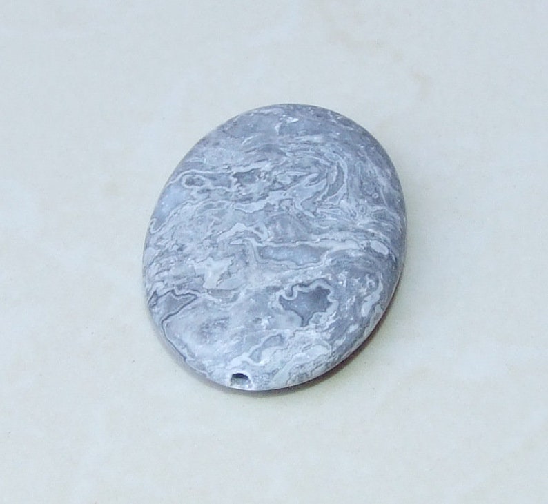 3786 Gemstone Bead Connector Polished 35mm x 50mm Jasper Stone Center Drilled Druzy Pendant Snake Skin Jasper Bead Oval
