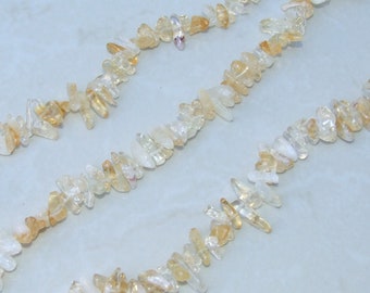 Citrine Nugget Chips, Gemstone Beads, Quartz Nuggets, Natural Citrine, Polished Citrine, Natural Gemstones, Full Strand - 9mm - 15mm - C11