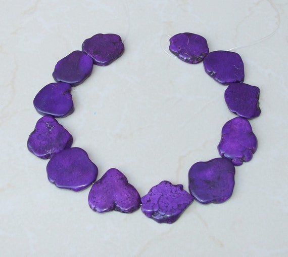 Small Purple Magnesite Beads, Magnesite Nuggets Beads Slabs, Howlite Beads, Gemstones, Howlite Necklace, Loose Stones, Slabs - 25mm to 30mm