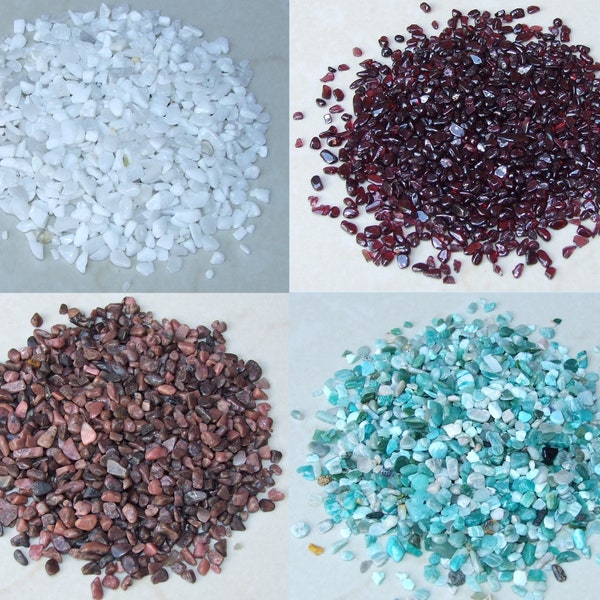 Tiny Polished Gemstone Chips, Small Natural Quartz Crystal Chips, Undrilled Gemstone Beads, Loose Bulk Jewelry Stones, 1.5 oz, 2mm to 7mm