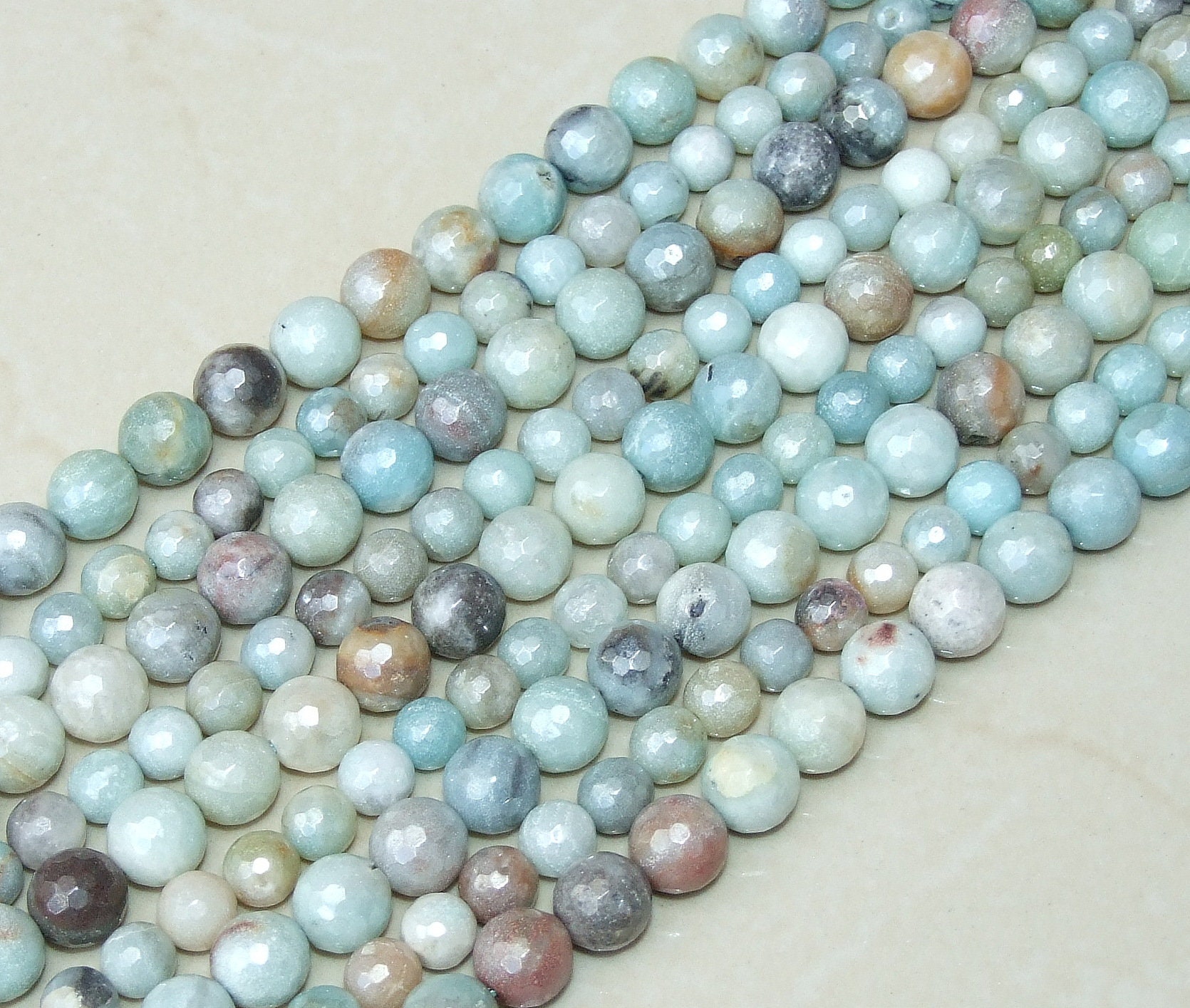 Amazonite Beads Electroplated Beads Strand Wholesale 8mm