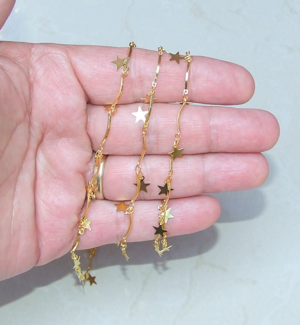 Star Spacer Drop Chain by the Foot Rosary Chain With Beads | Etsy