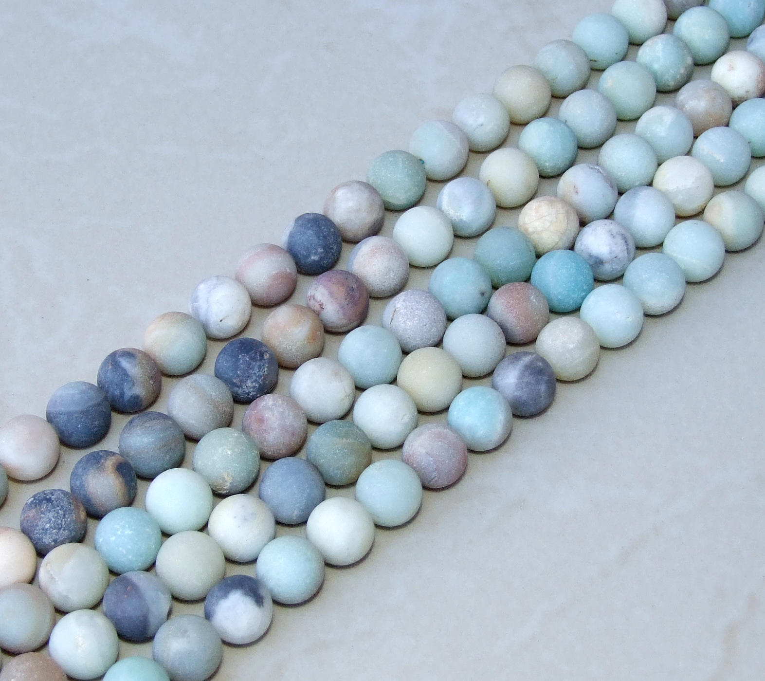 Amazonite Round Matte Beads 8mm Amazonite Bead Strands Frosty Matte