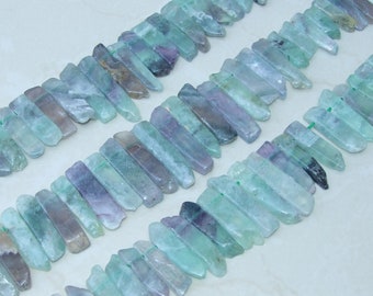 Fluorite Beads, Polished Natural Fluorite Slice, Fluorite Pendants, Gemstone Beads, Fluorite Points Jewelry, Half Strand - 25mm to 40+mm