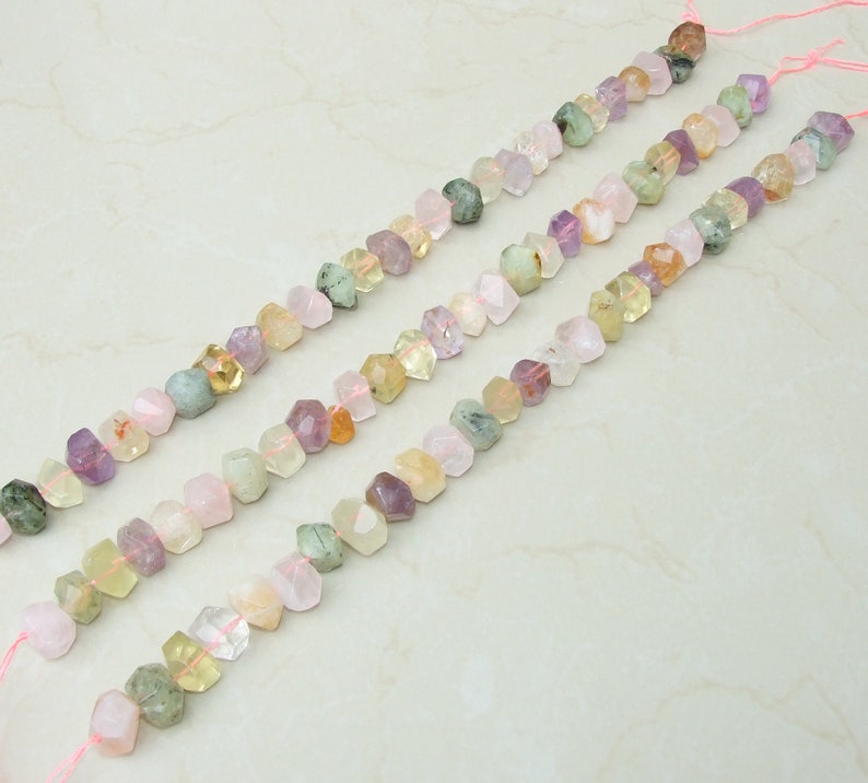 Mixed Quartz Faceted Nuggets, Gemstone Pendant, Gemstone Beads, Jewelry Stones, Loose Jewelry Stones, Half Strand 18-20mm image 5