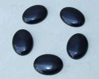 Black Obsidian Cabochon, Flat Back, Calibrated Cabochon, Stone Cabochon, Obsidian Pendant, Gemstone Pendant, Necklace Pendant 30mm x 40mm