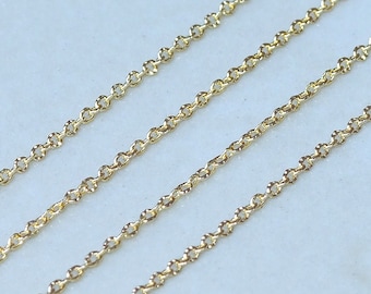 Fine Textured Cable Chain, Oval Cable Chain, Jewelry Chain, Necklace Chain, Gold Plated Chain, Body Chain, Bulk Chain, 2mm x 1.5mm, 04G