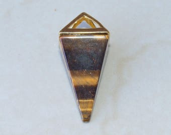 Cats Eye Pendant - Pyramid Pendant - Triangle Pendant - Cats Eye Point - Gemstone Pyramid Pendant - 15mm x 34mm