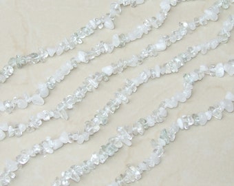 Small Clear Quartz Chips, Polished Quartz, Quartz Beads, Gemstone Beads, Jewelry Stones, Natural Quartz, 31.5" Strand,  5mm - 8mm