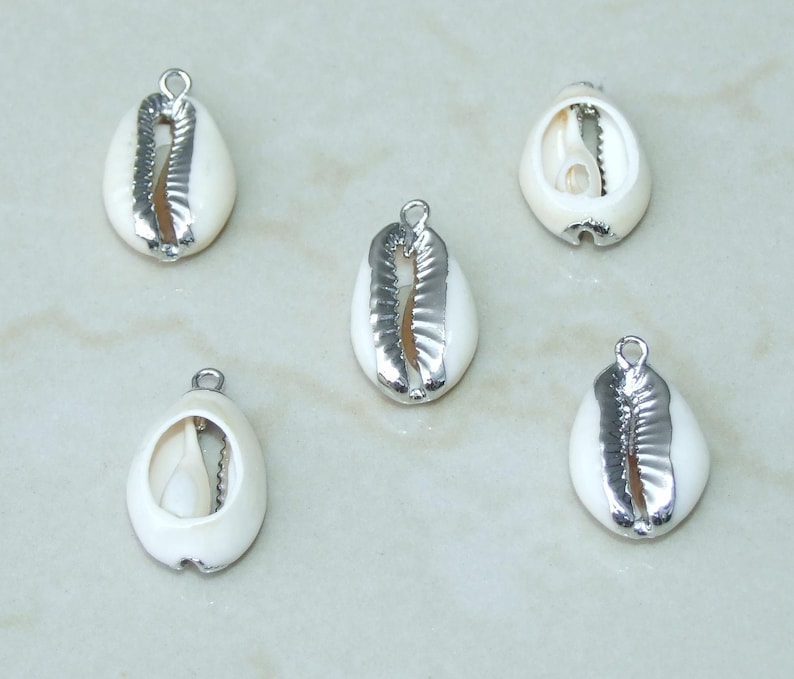 Shell Coin Pendant 4/10 Gold or Silver Plated Cowrie Shell Money Shell Pendants, Natural ...