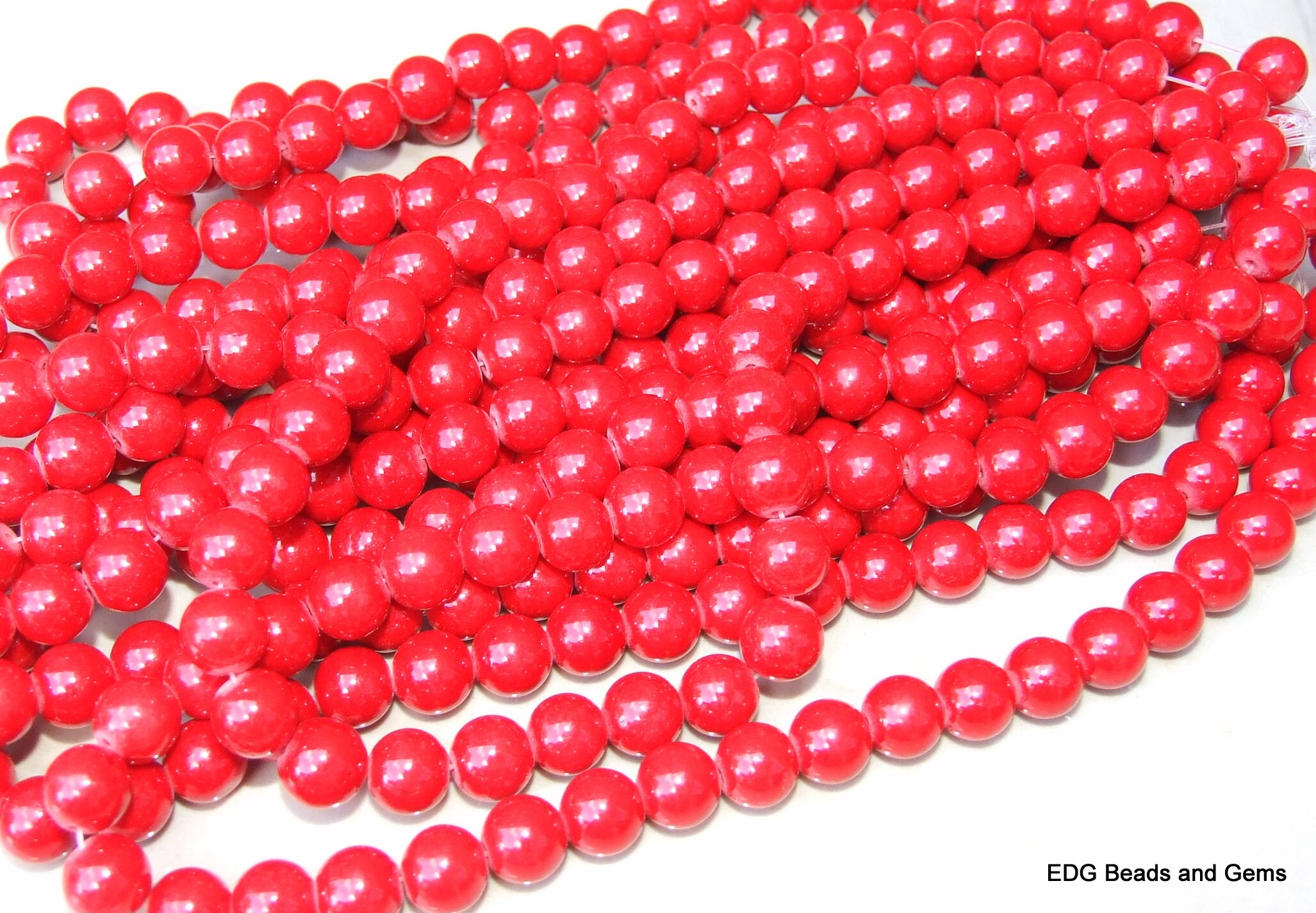 Red Jade Polished Beads Gemstone Beads 8mm and 10mm Jade | Etsy