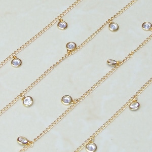 CZ Crystal Rosary Drop Chain by the Foot, Rosary Chain with Beads, Rosary Chain Wholesale, Rosary Chain Bulk, Rosary Chain, Jewelry Making