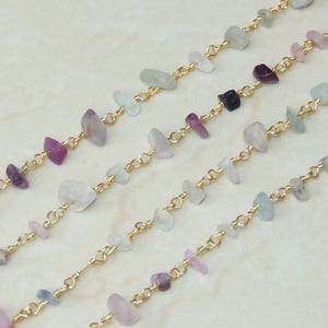 Fluorite Rosary Chain by the Foot, Rosary Chain with Beads, Rosary Chain Wholesale, Rosary Chain Bulk, Rosary Chain for Jewelry Making