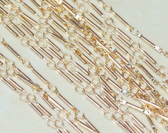 Bar Link Jewelry Chain, Meter, 18K Gold Plated, Link Chain, Necklace Chain, Charm Chain, Bulk Chain, Jewelry Making, Body Chain, Belly Chain