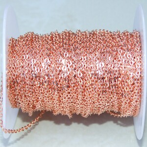 Copper Tone, Oval Link Cable Chain, Flat Cable Chain, Jewelry Chain, Necklace Chain, Electroplated, Body Chain, Bulk Chain, 2 x 3.5, PH1