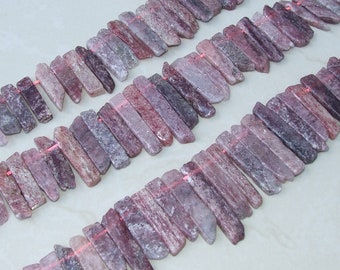 Strawberry Quartz, Polished Slice, Quartz Beads, Quartz Pendants, Gemstone Beads, Quartz Jewelry Stones Supplies, Half Strand, 20mm to 45+mm