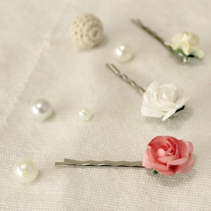 Wedding Hair Flower. Bridal Accessory. Rose hairpins. Flower hairpins. Bridesmaid hair pin. Bridesmaid headpiece. Hair accessories