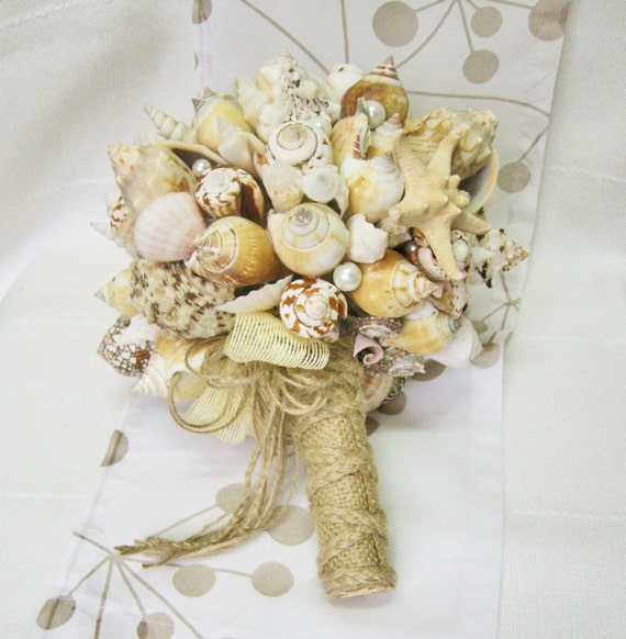 Sea Shell Bouquet, Bridal Bouquet Sea, Bridesmaid Bouquet, Beach