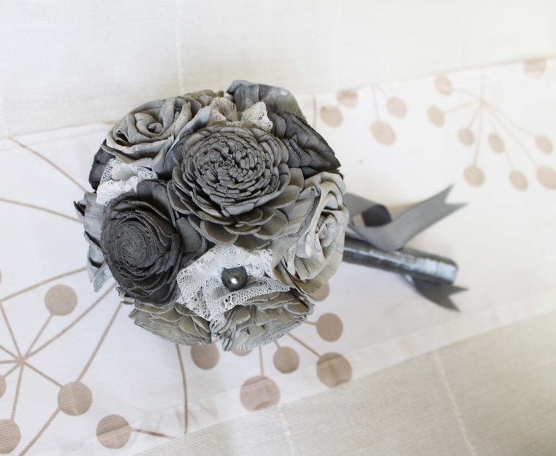 Sola Flowers gray colors Bridesmaid bouquet Wedding Bouquet Sola flowers Handmade Natural Wedding Bouquet Bridal Bouquet