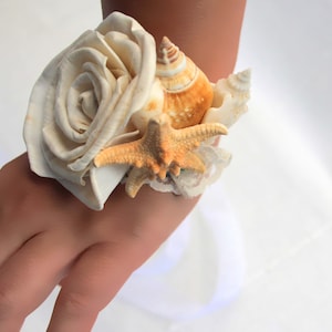 Braut oder Brautjungfer Corsage, Mutter der Braut Braut, Sola Blumen, Blumen Hochzeit, Hochzeit-Muschel, Handgelenk Corsage Strand