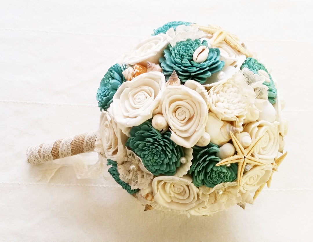 Shellbee Shell Bouquet Shell Bouquet, Sola Flowers, Bridal Bouquet Sea, Bridesmaid Bouquet Sea ...