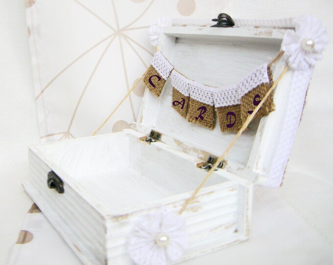 Rustic Wedding Card Box Burlap Banner Farm Wedding Reception Card Box ...