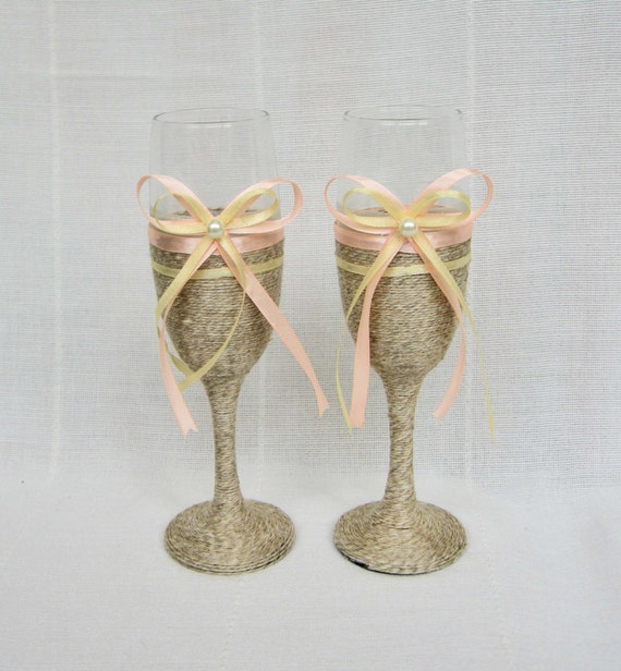 Rustic Wedding Champagne Glasses Country Barn Wedding Wine Etsy