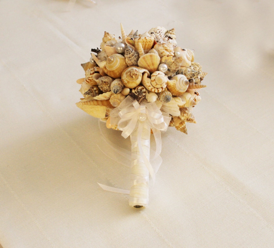 Shellbee Shell Bouquet Sea Shell Bouquet, Bridal Bouquet Sea, Bridesmaid Bouquet, Beach ...